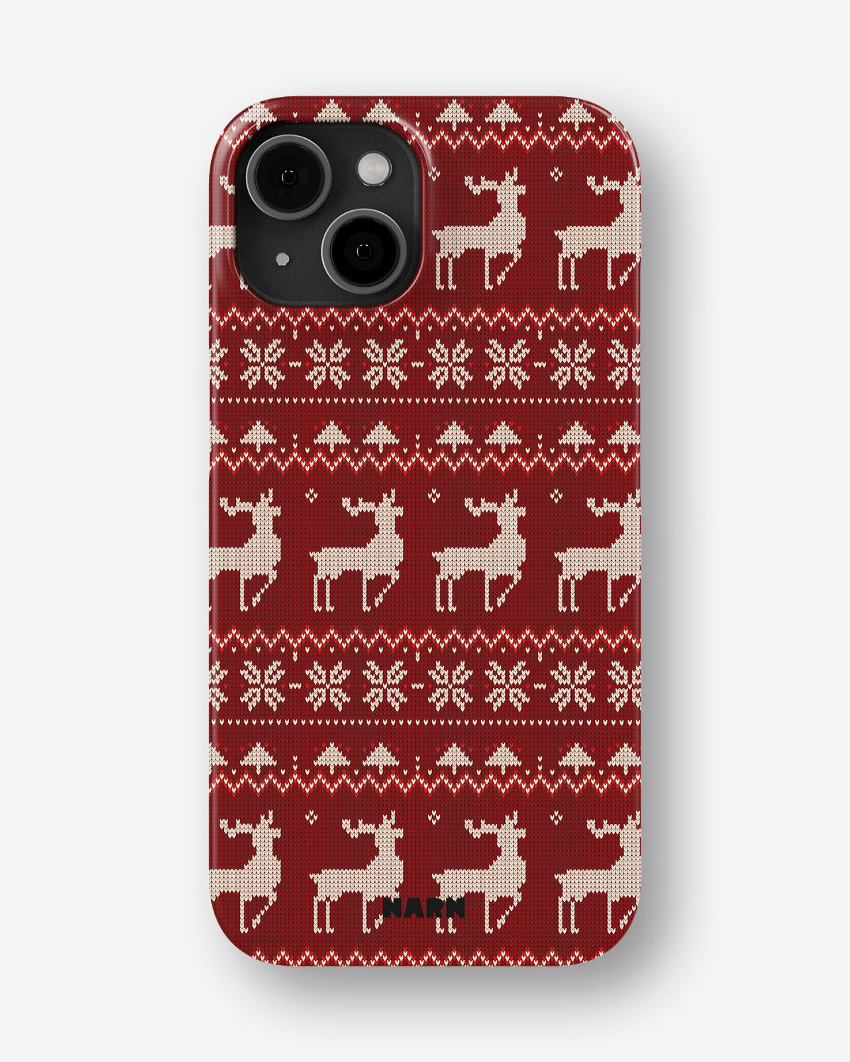 iPhone 12 Mini Slim Case - Reindeer Knit - View 1