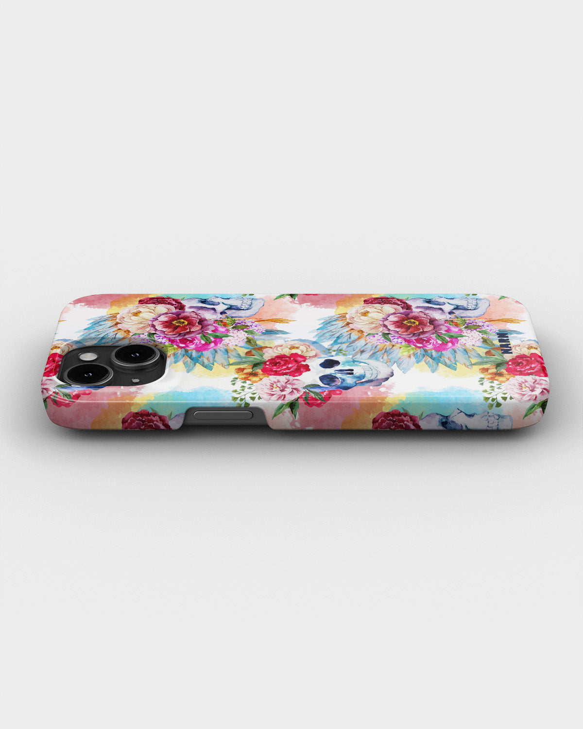 iPhone 12 Mini Slim Case - Flowered Skulls - View 3