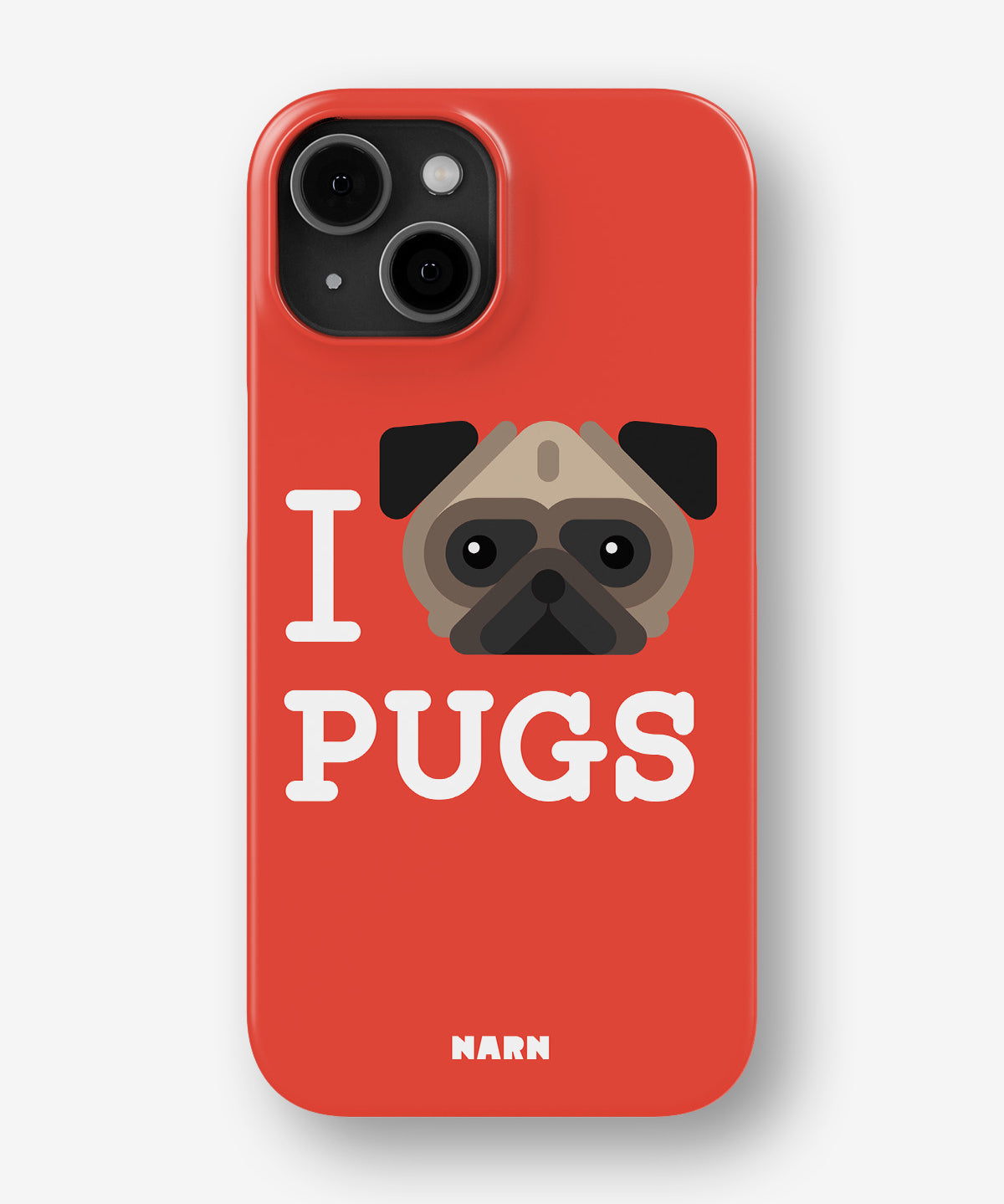 iPhone 13 Mini Slim Case - I Love Pugs - View 1