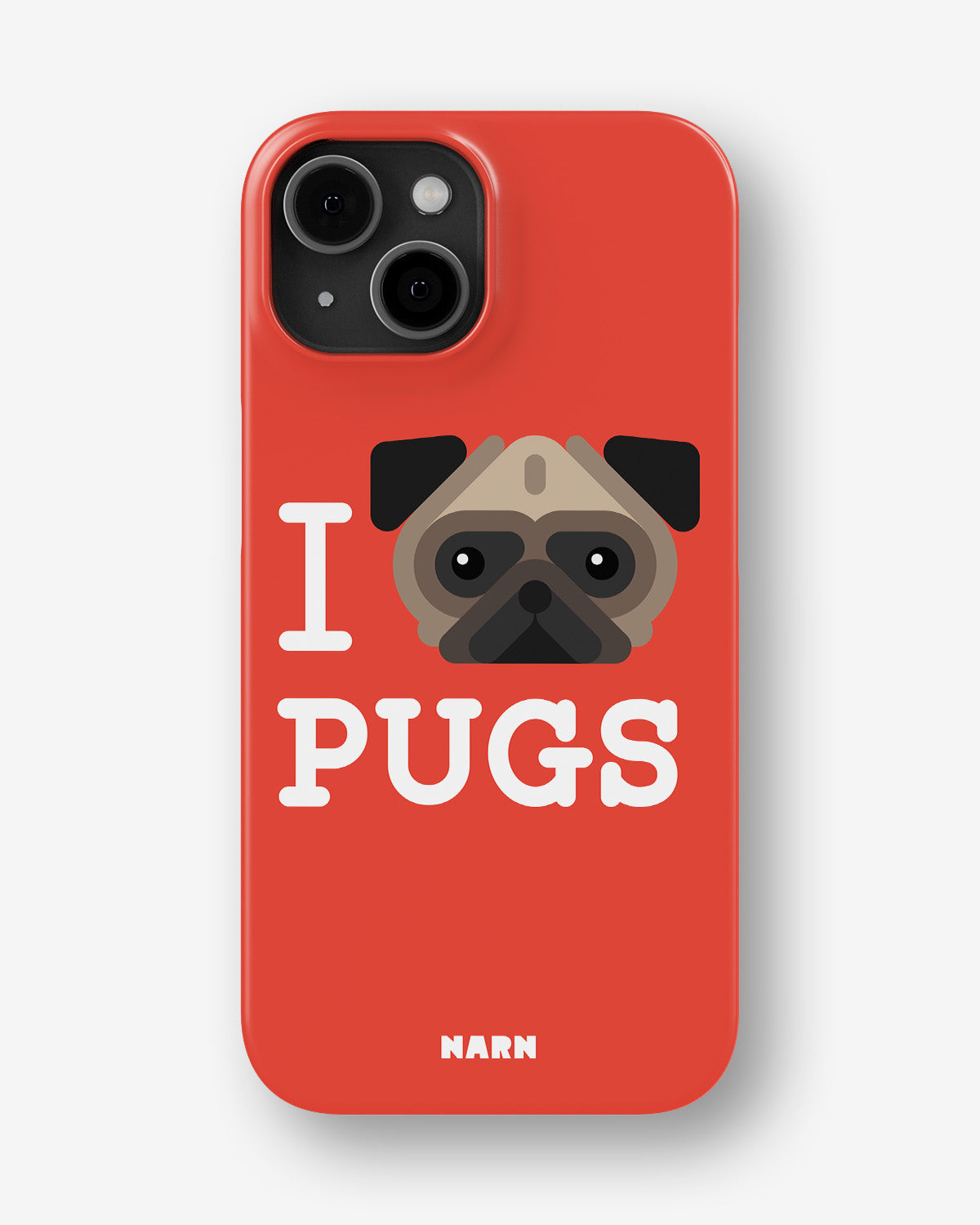 iPhone 13 Mini Slim Case - I Love Pugs - View 1
