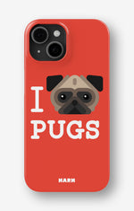 iPhone 13 Mini Slim Case - I Love Pugs - View 1
