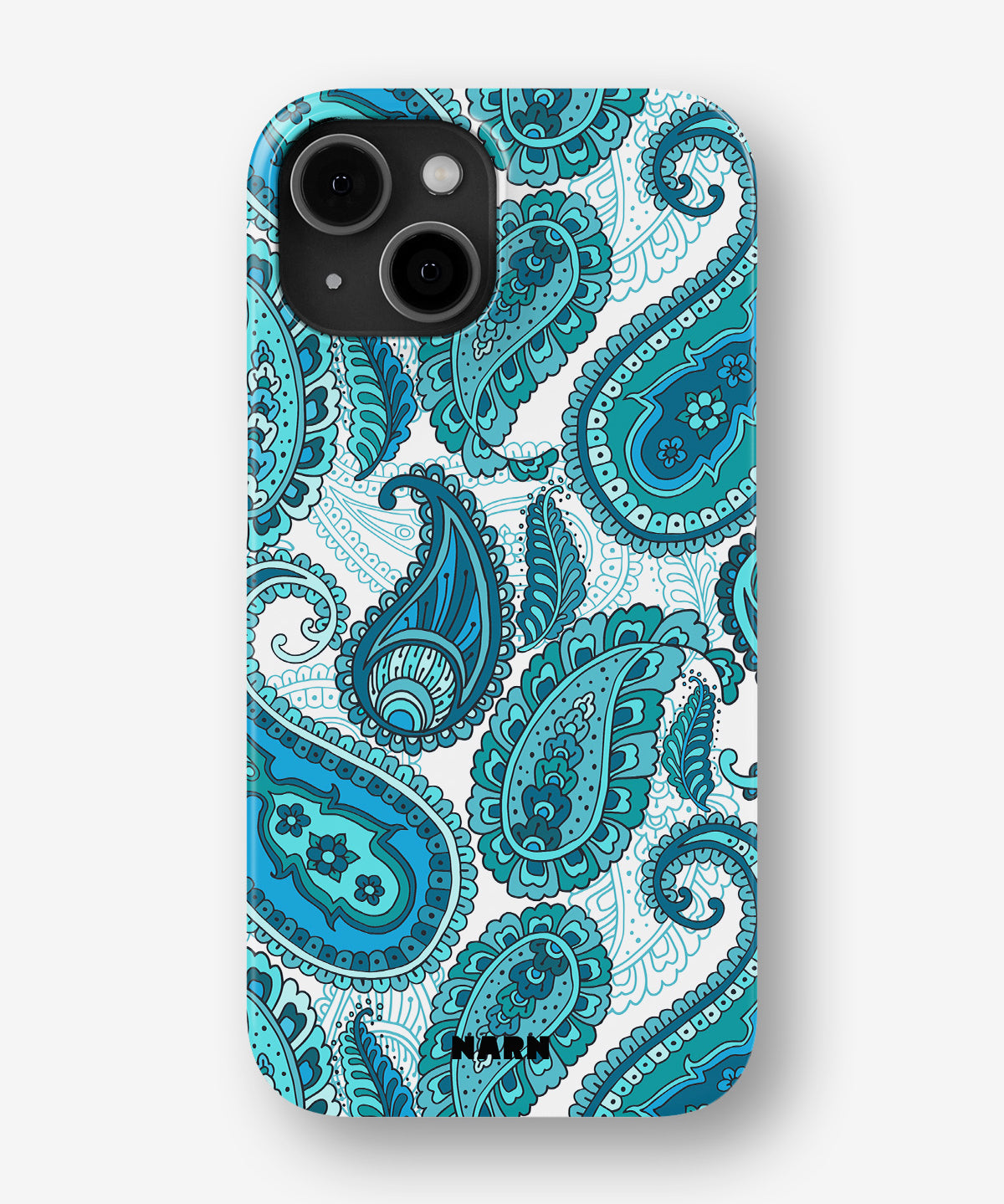 iPhone 13 Mini Slim Case - Turquoise Paisley - View 1