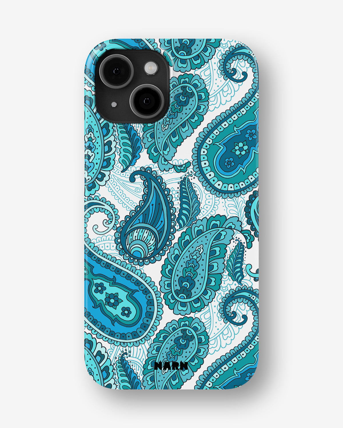 iPhone 13 Mini Slim Case - Turquoise Paisley - View 1