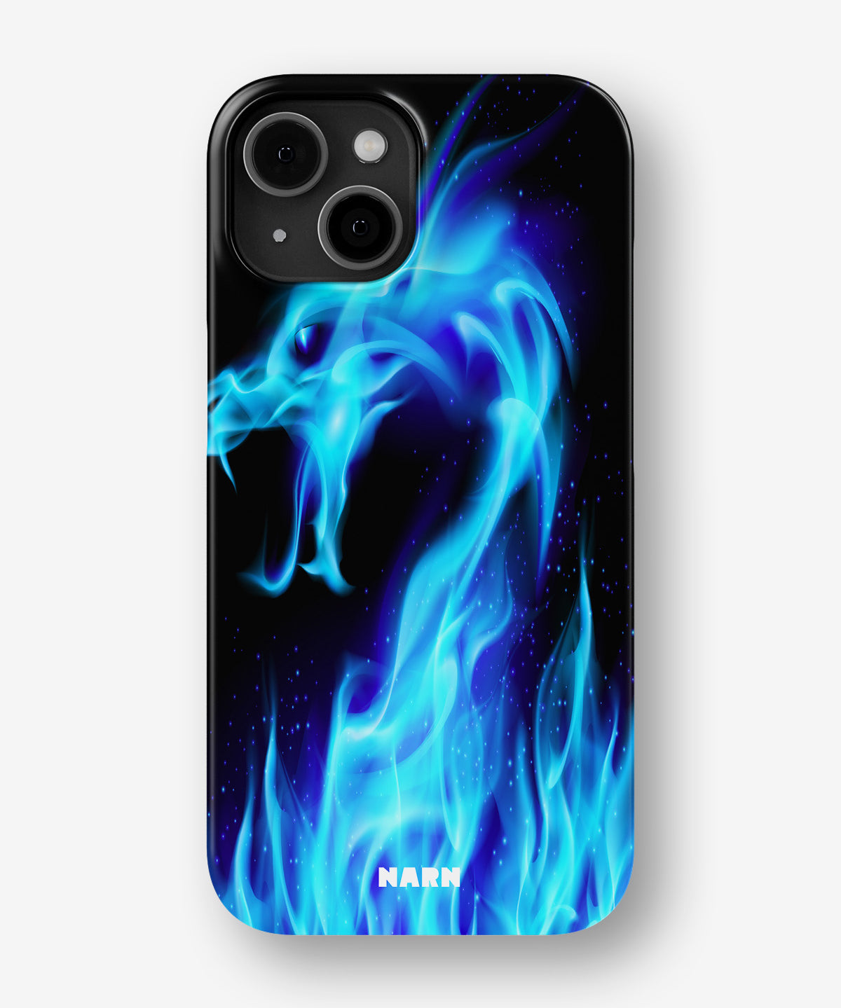 iPhone 13 Mini Slim Case - Blue Flames Dragon - View 1