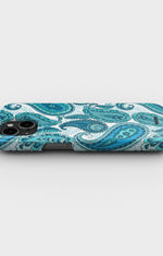 iPhone 13 Mini Slim Case - Turquoise Paisley - View 3