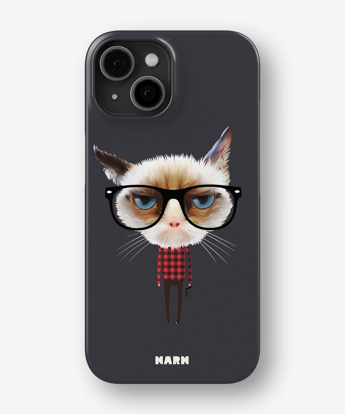 iPhone 12 Pro Max Slim Case - Hipster Cat - View 1