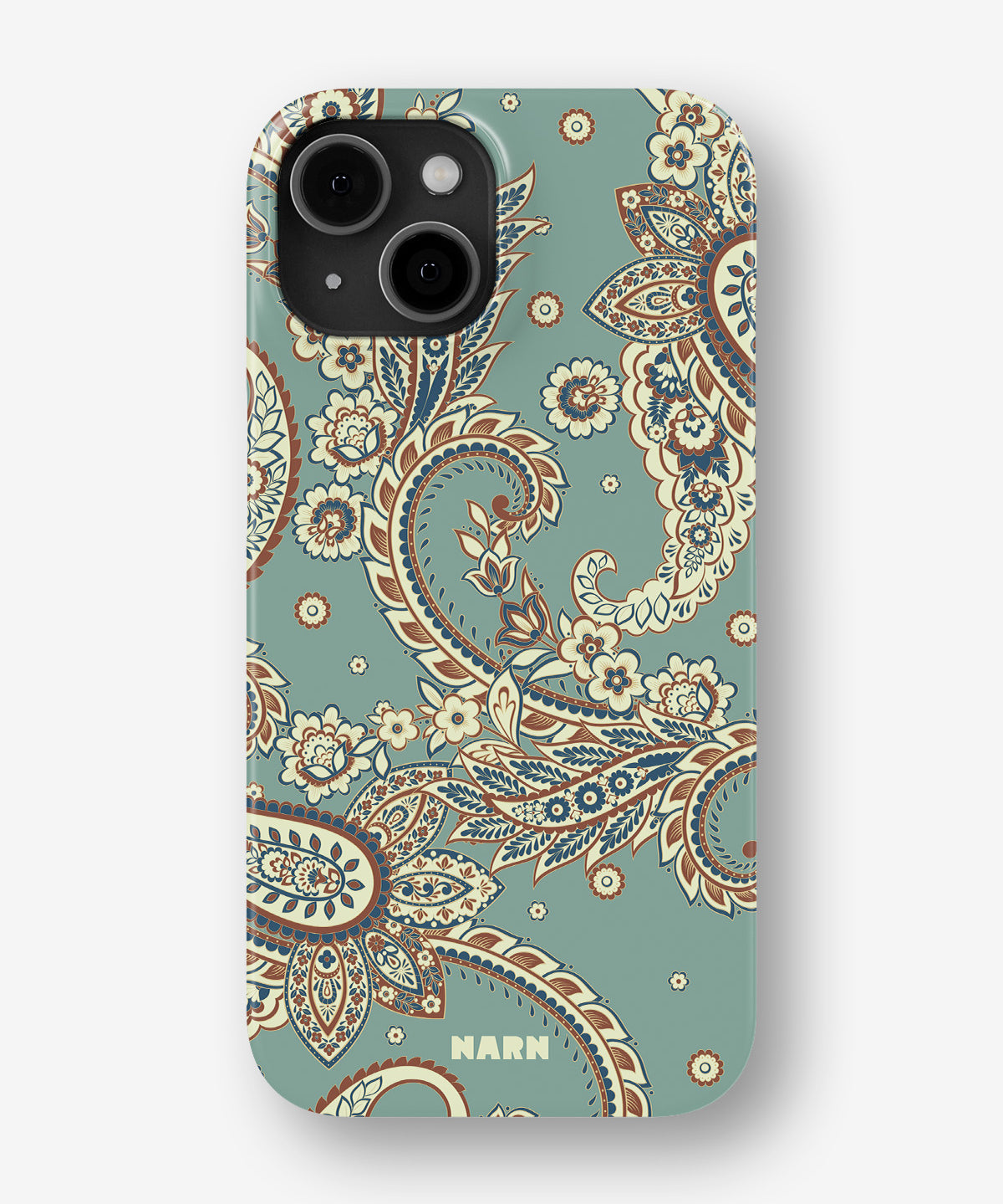 iPhone 12 Pro Max Slim Case - Paisley Green - View 1