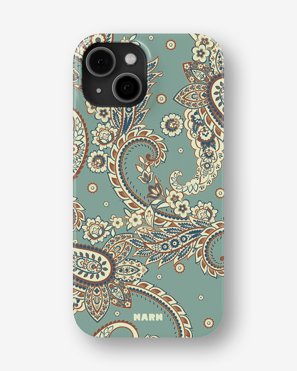 iPhone 12 Pro Max Slim Case - Paisley Green - View 1