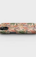 iPhone 12 Pro Max Slim Case - Flamingos & Flowers - View 3