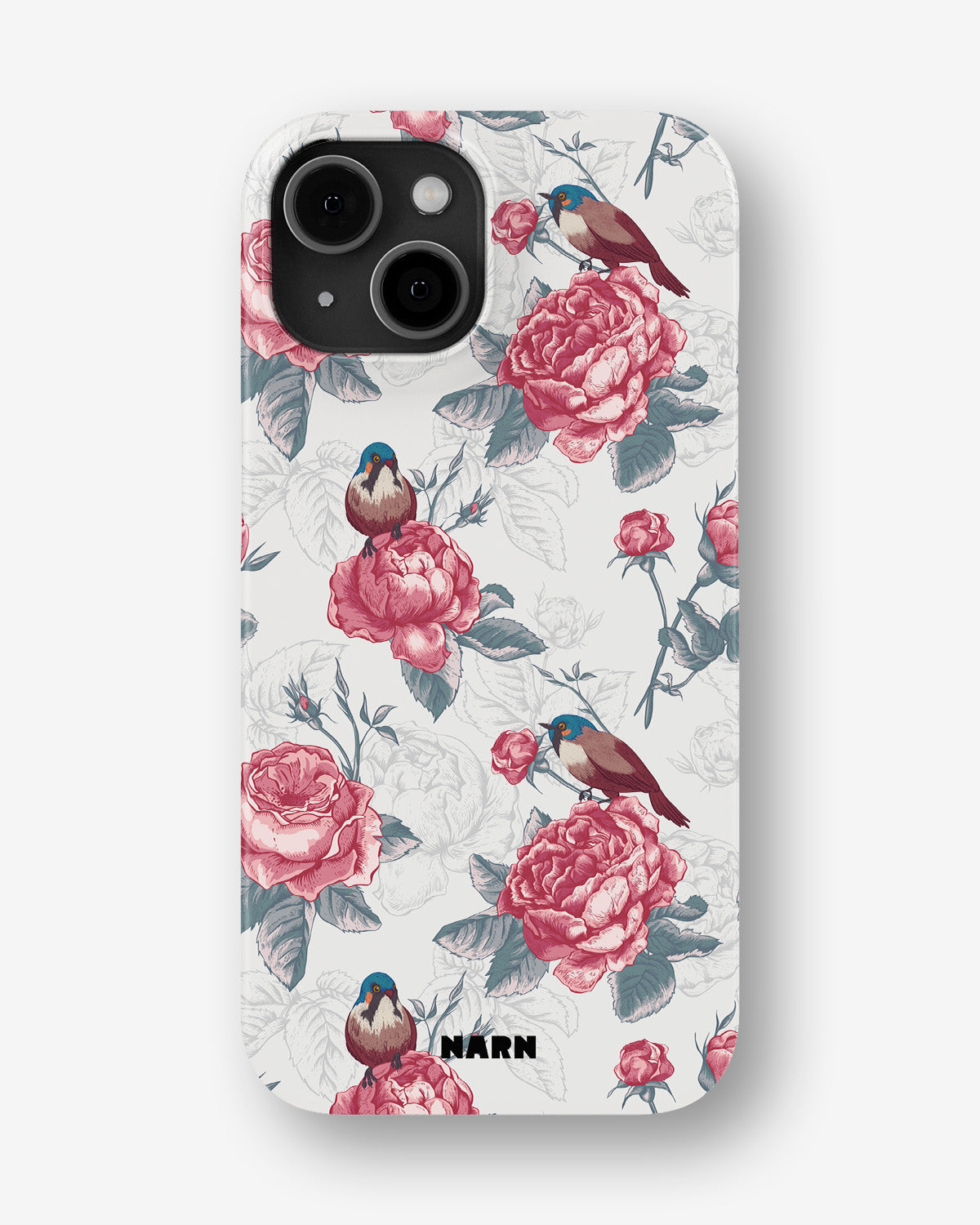 iPhone 14 Plus Slim Case - Birds Among Roses - View 1
