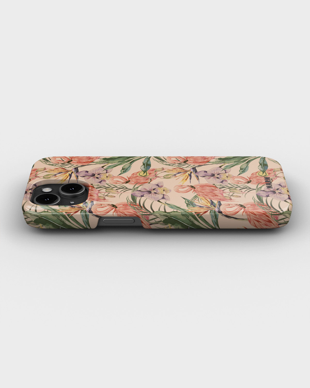 iPhone 14 Plus Slim Case - Flamingos & Flowers - View 3