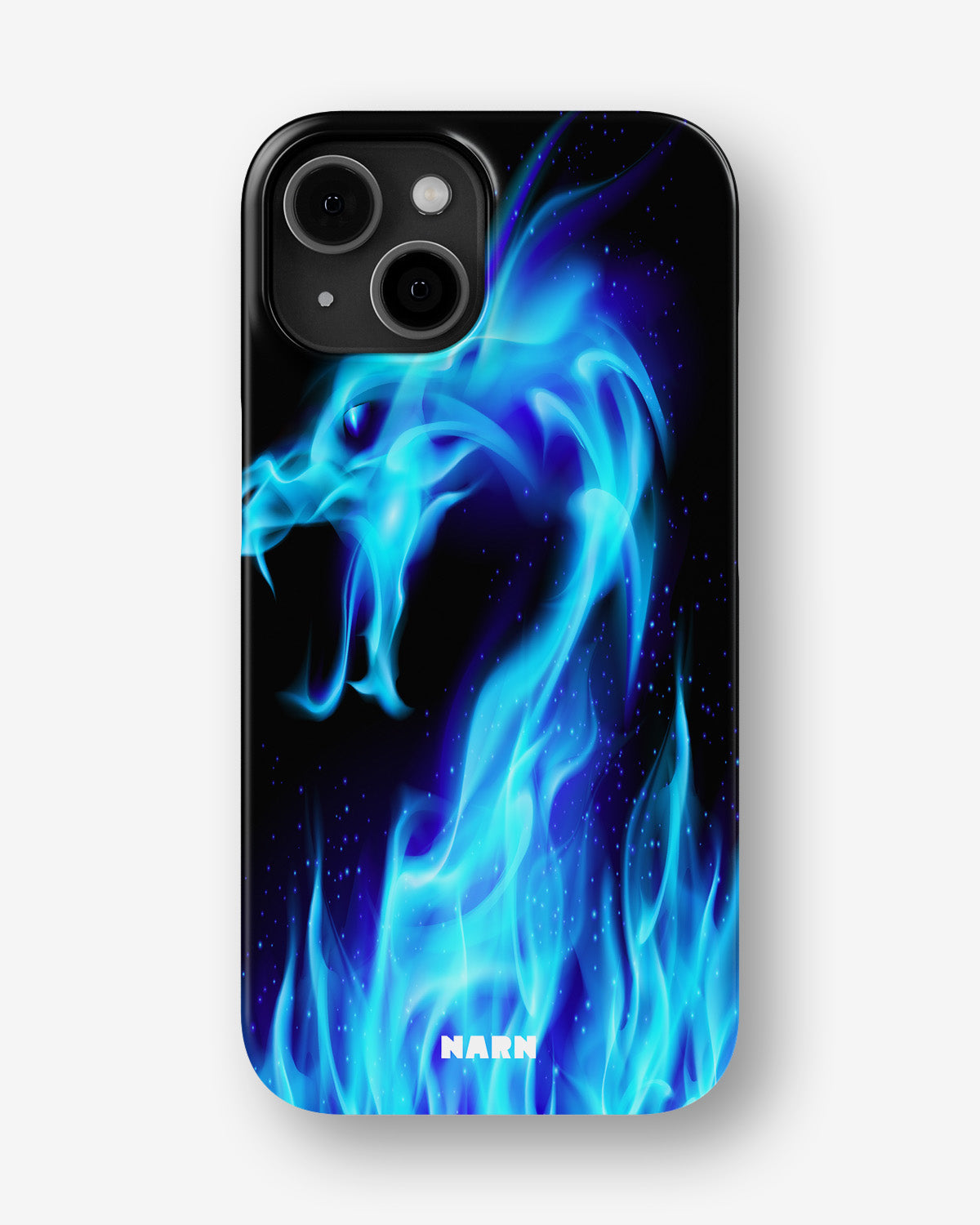 iPhone 15 Plus Slim Case - Blue Flames Dragon - View 1