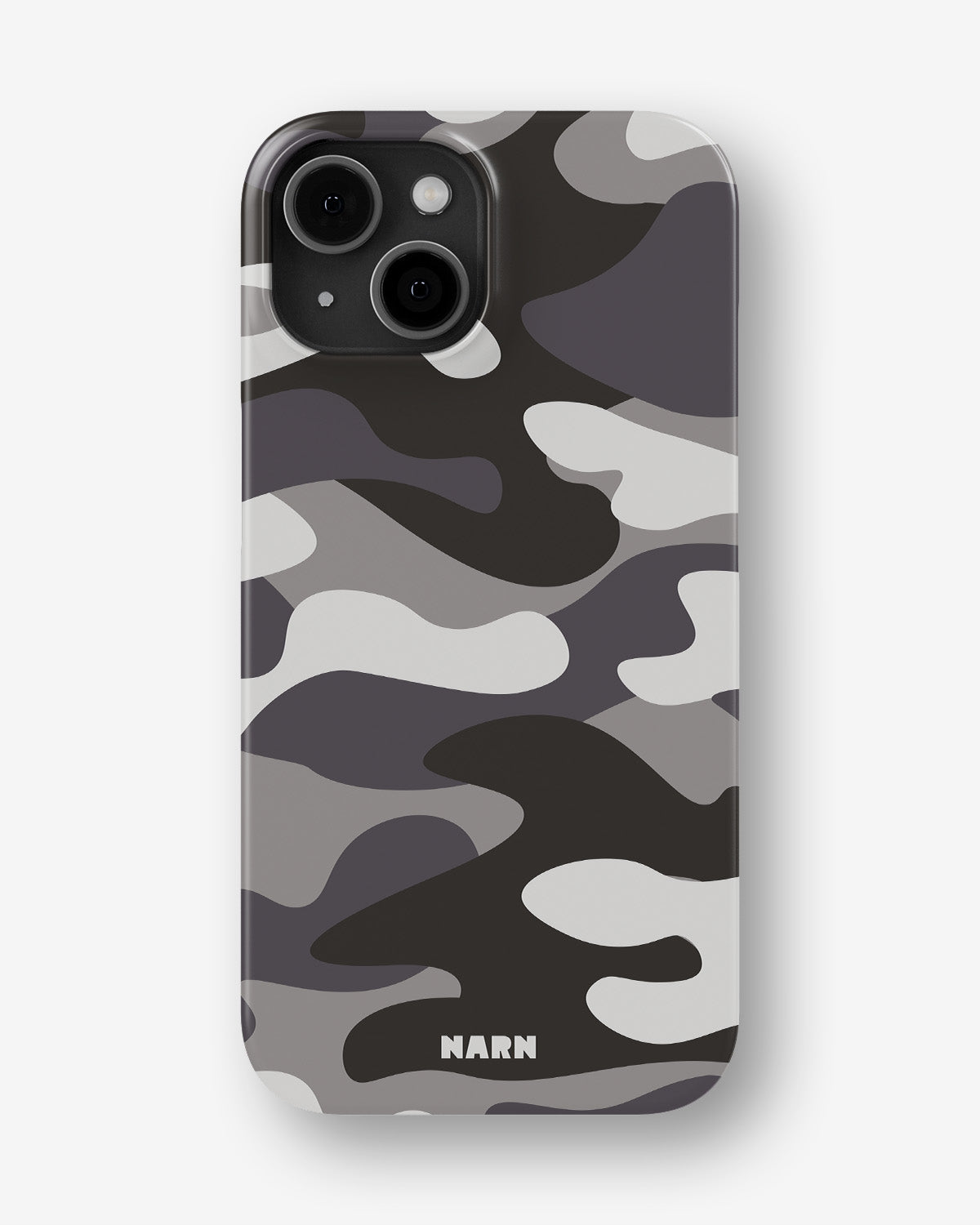 iPhone 15 Plus Slim Case - Grey Camo - View 1