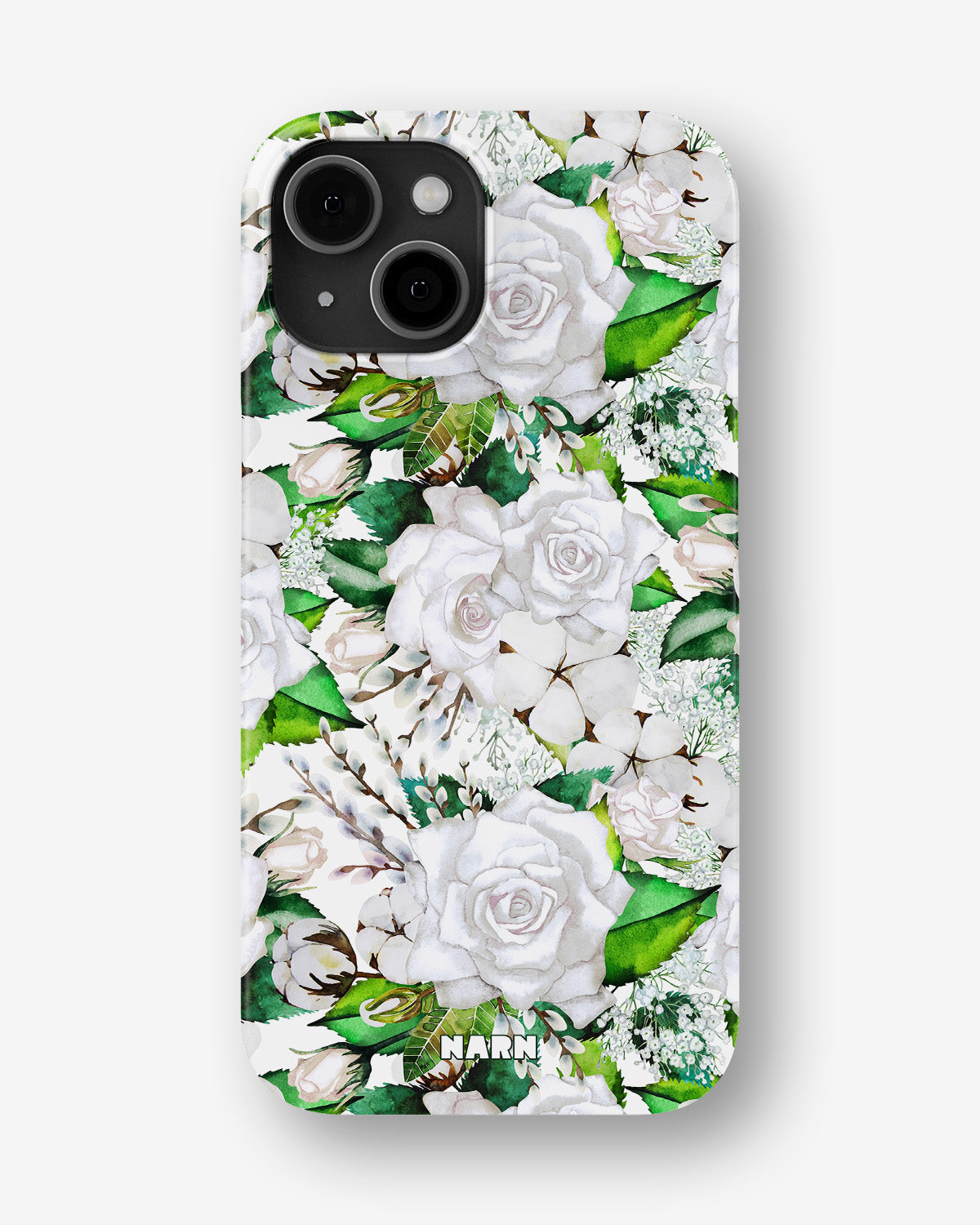 iPhone 15 Plus Slim Case - White Bloom - View 1