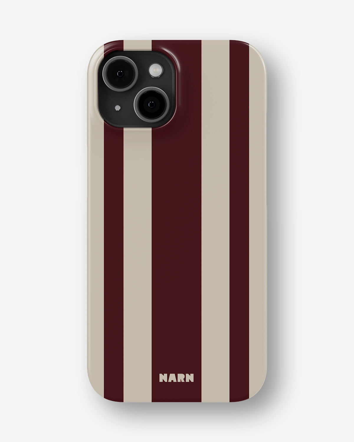 iPhone 15 Plus Slim Case - Bordeaux Stripe - View 1