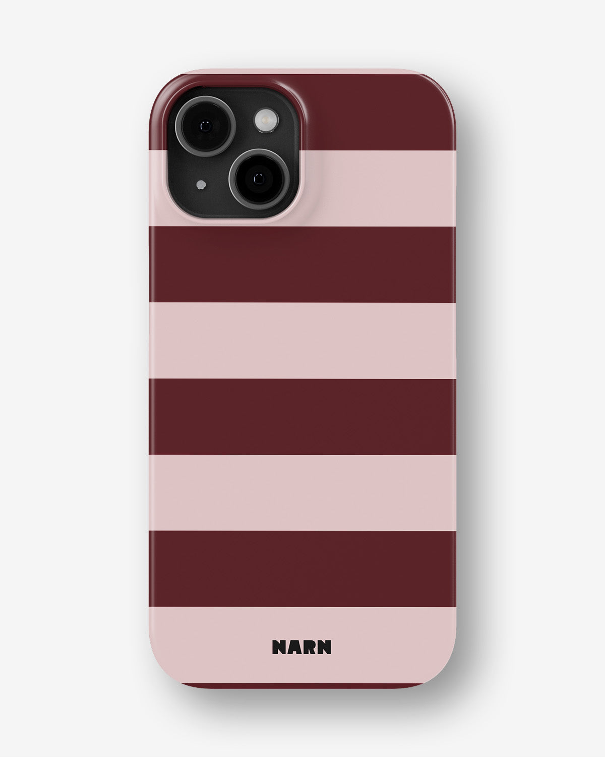 iPhone 15 Plus Slim Case - Cranberry Stripe - View 1