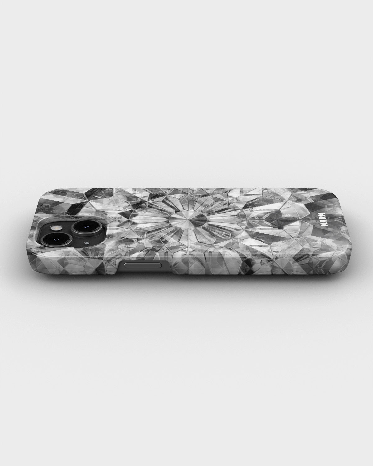 iPhone 15 Plus Slim Case - Grey Crystals - View 3