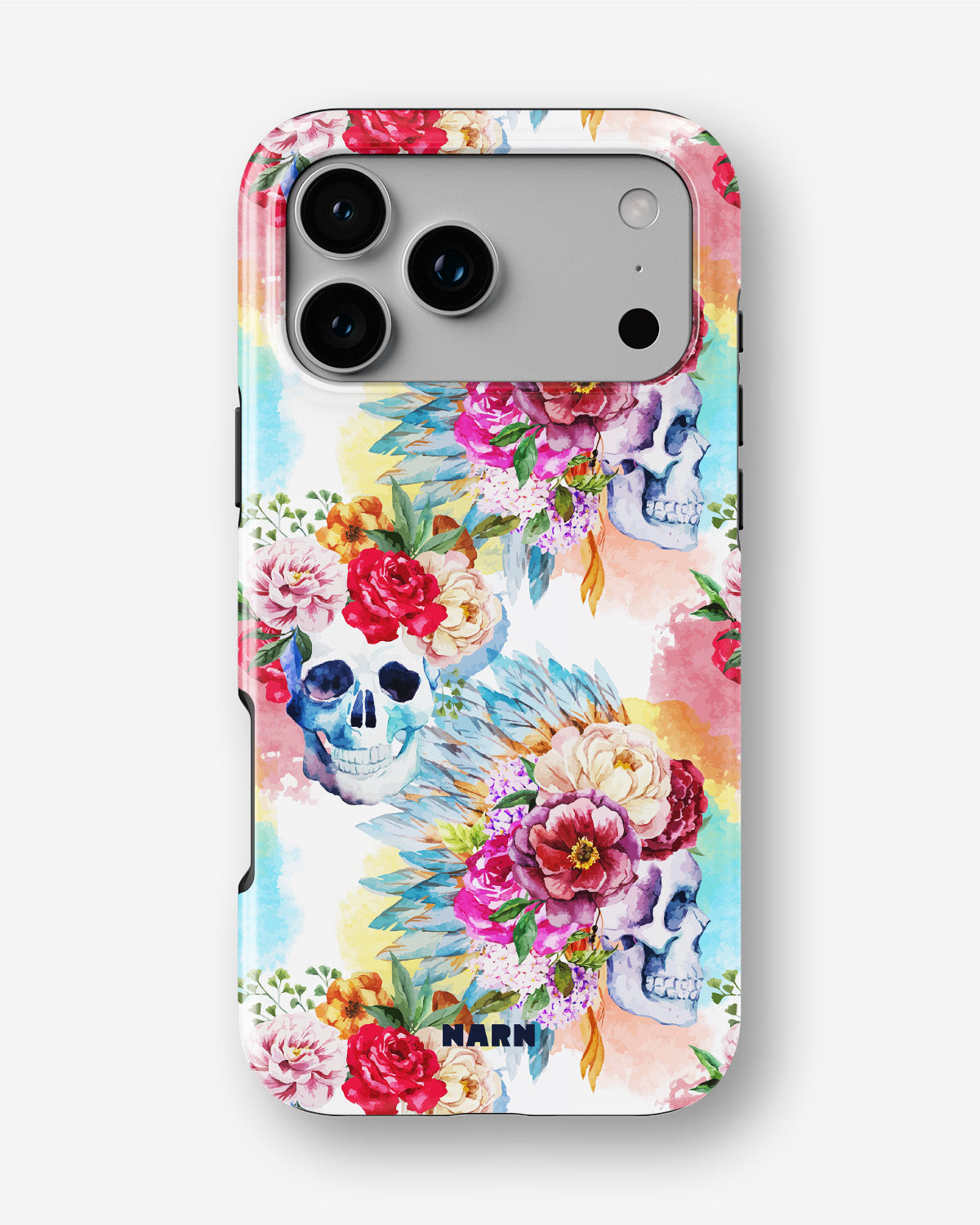 iPhone 18 Pro Max Tough Case – Flowered Skulls - View 1