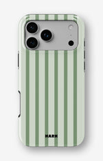 iPhone 18 Pro Max Tough Case – Sage Stripes - View 1