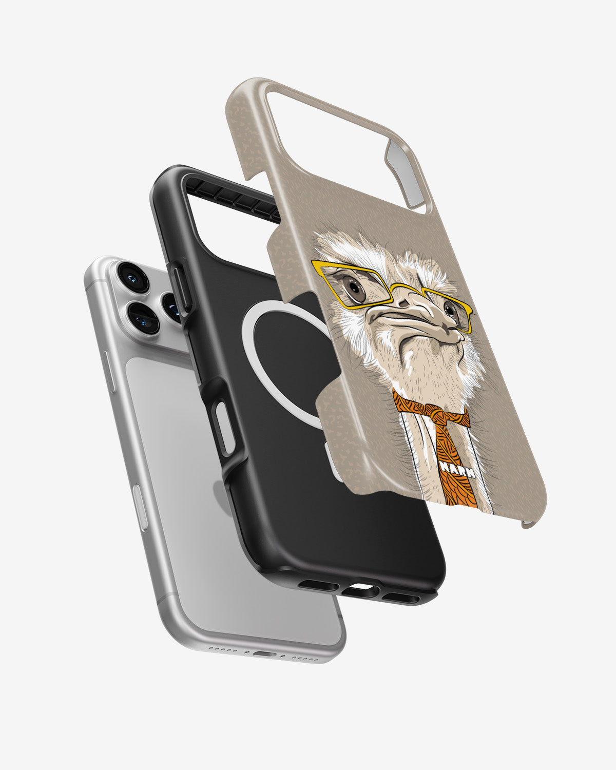 iPhone 18 Pro Max Tough Case – Hipster Ostrich - View 2