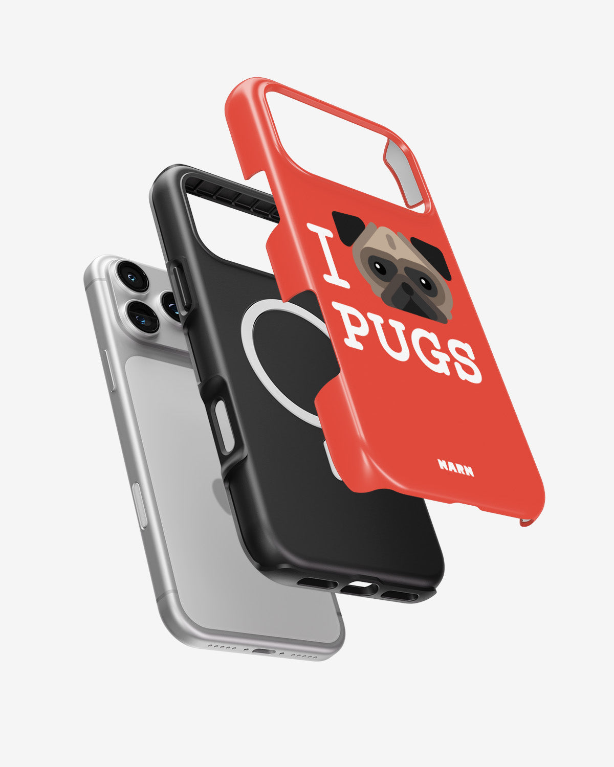 iPhone 18 Pro Max Tough Case – I Love Pugs - View 2