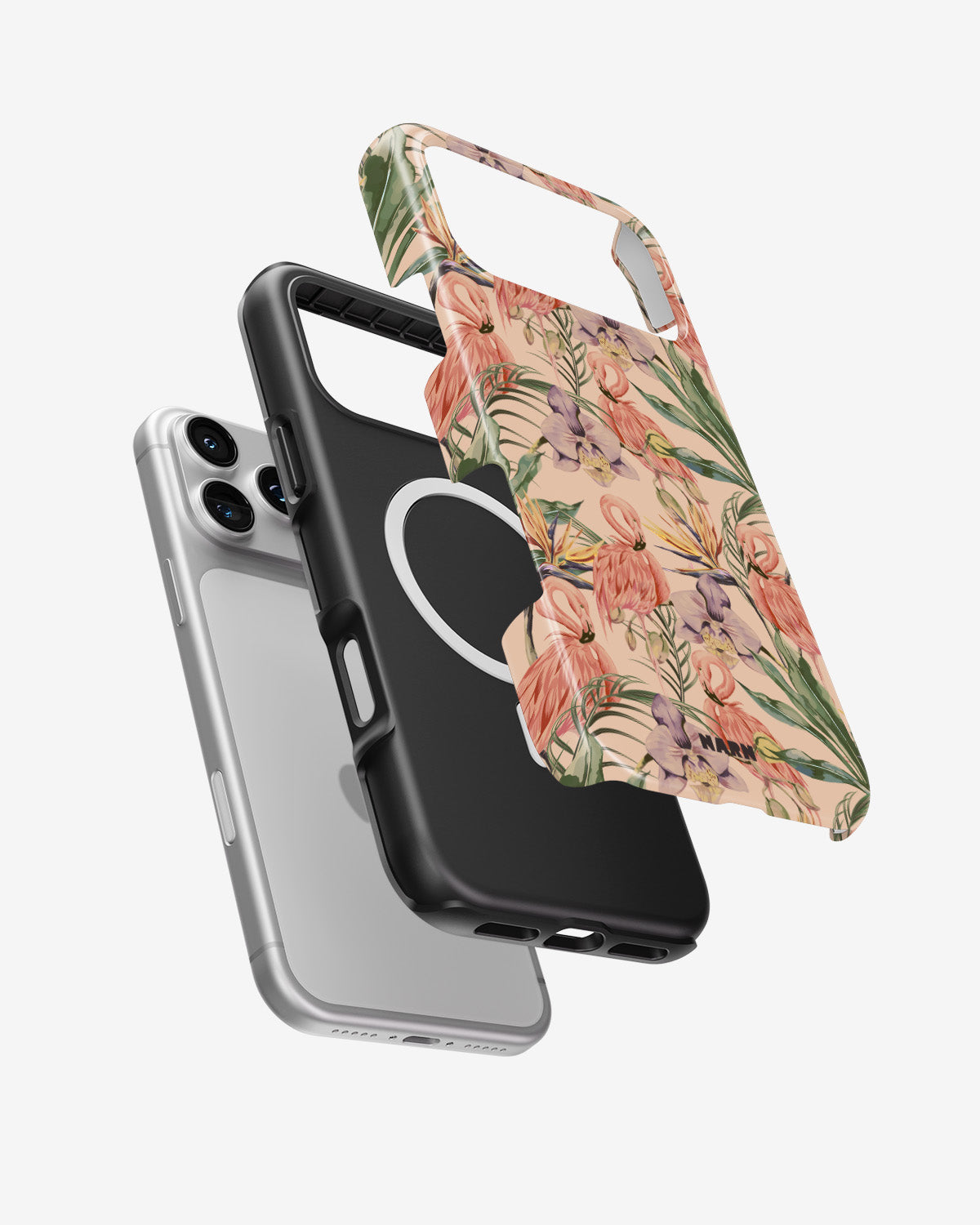 iPhone 18 Pro Max Tough Case – Flamingos & Flowers - View 2
