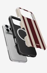 iPhone 18 Pro Max Tough Case – Bordeaux Stripe - View 2
