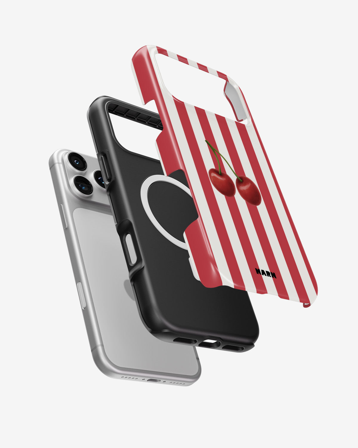 iPhone 18 Pro Max Tough Case – Cherry Stripes - View 2