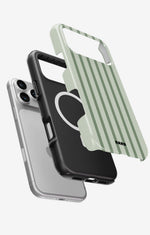 iPhone 18 Pro Max Tough Case – Sage Stripes - View 2