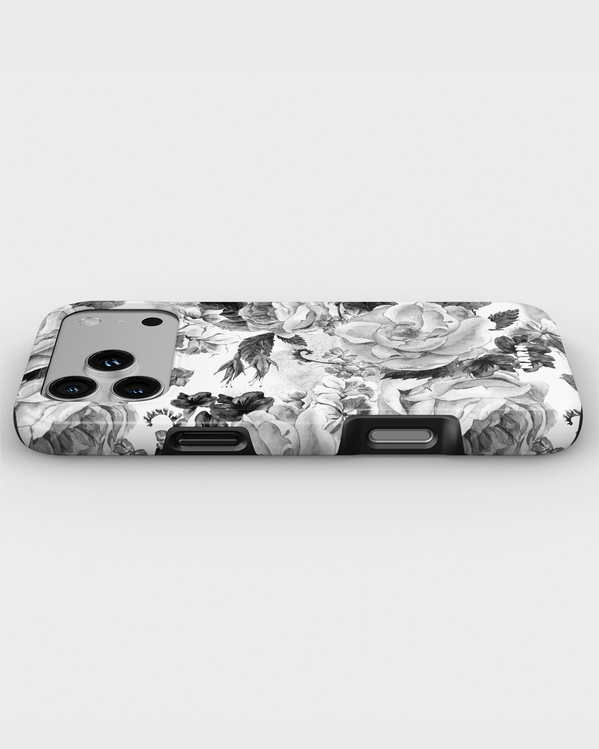 iPhone 18 Pro Max Tough Case – Black & White Bloom - View 3