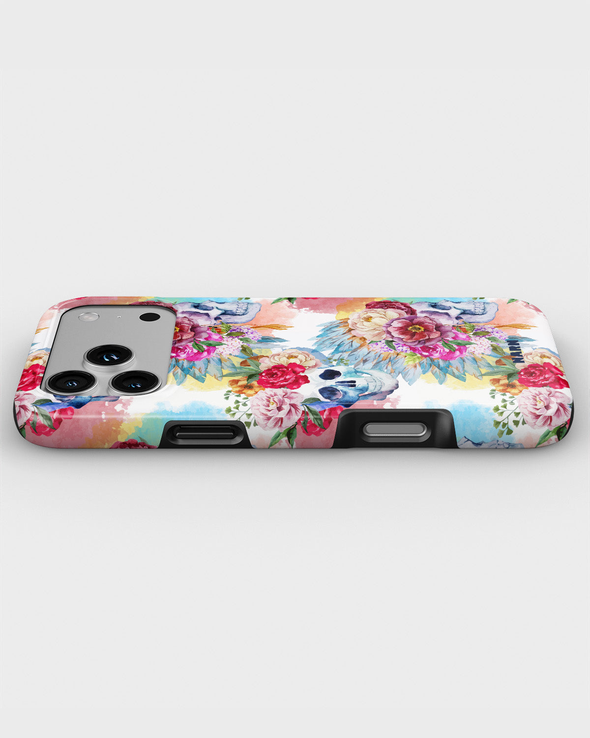 iPhone 18 Pro Max Tough Case – Flowered Skulls - View 3