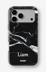 iPhone 18 Pro Tough Case – Custom - Black Marble - View 1