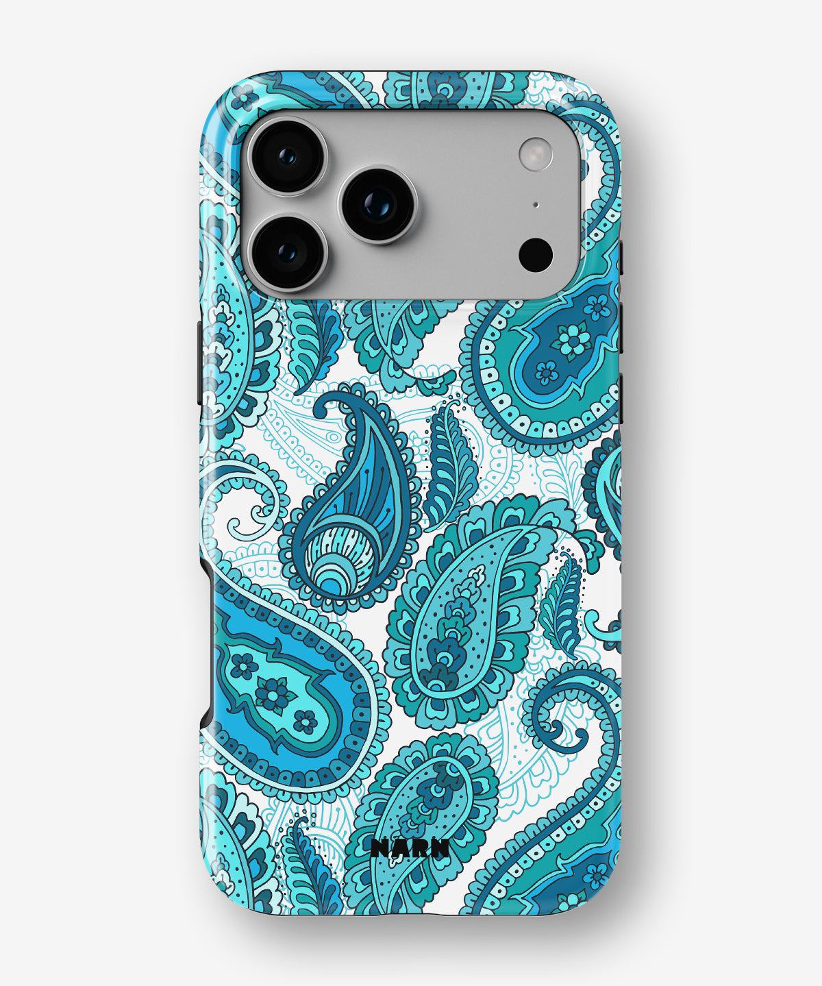 iPhone 18 Pro Tough Case – Turquoise Paisley - View 1