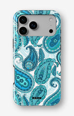 iPhone 18 Pro Tough Case – Turquoise Paisley - View 1