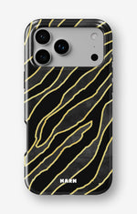 iPhone 18 Pro Tough Case – Golden Zebra - View 1