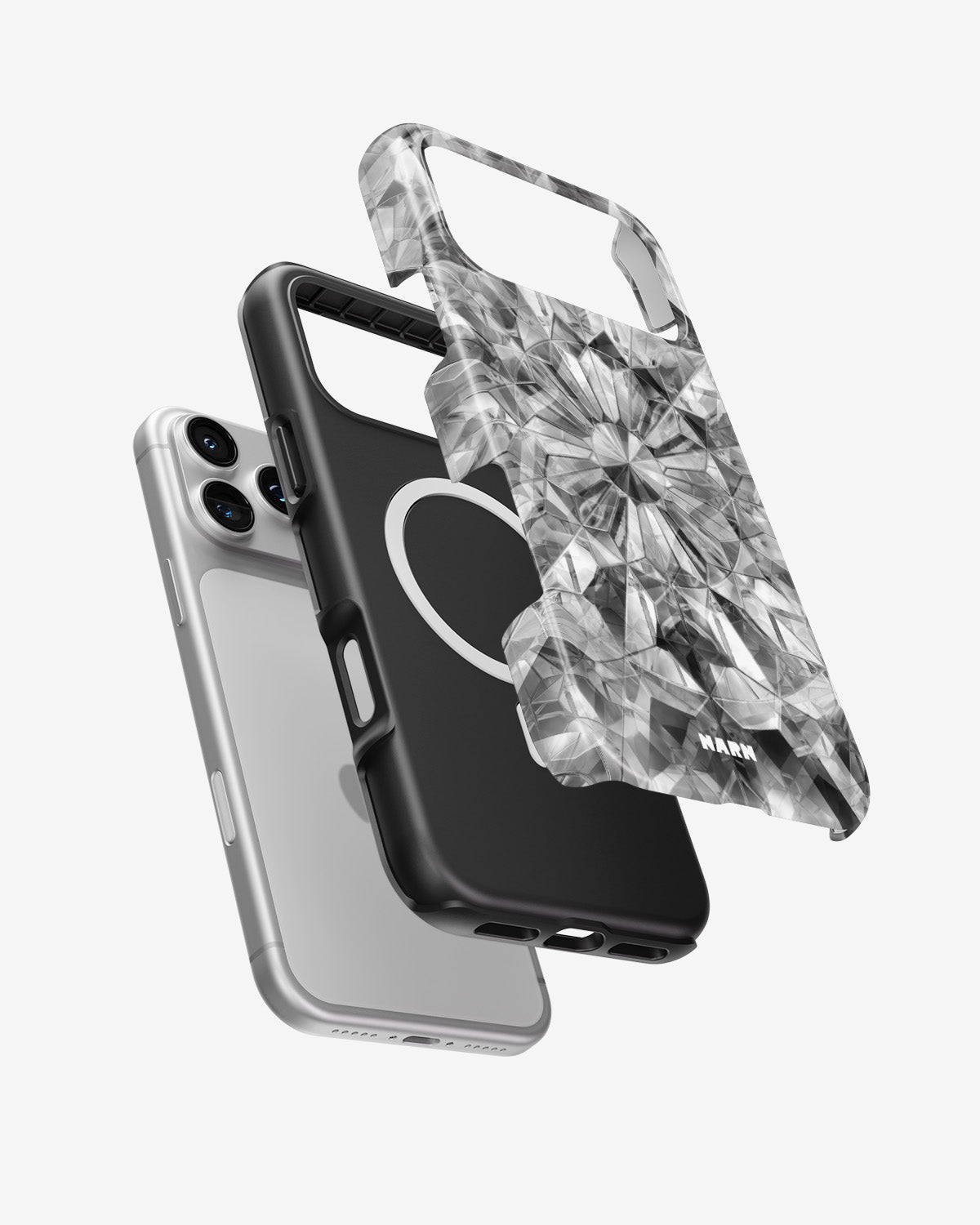 iPhone 18 Pro Tough Case – Grey Crystals - View 2