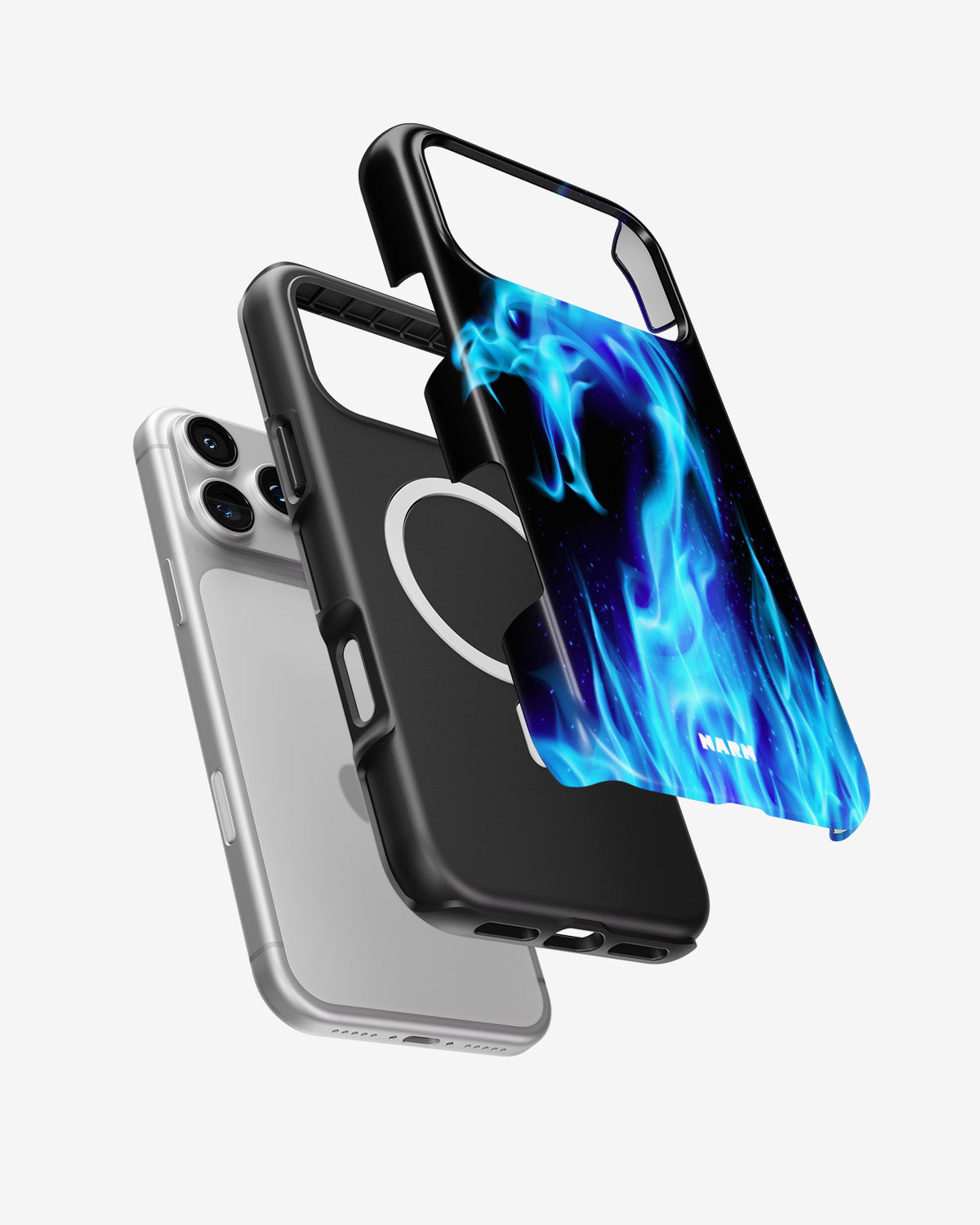 iPhone 18 Pro Tough Case – Blue Flames Dragon - View 2