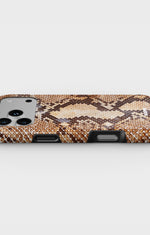 iPhone 18 Pro Tough Case – Brown Snakeskin - View 3