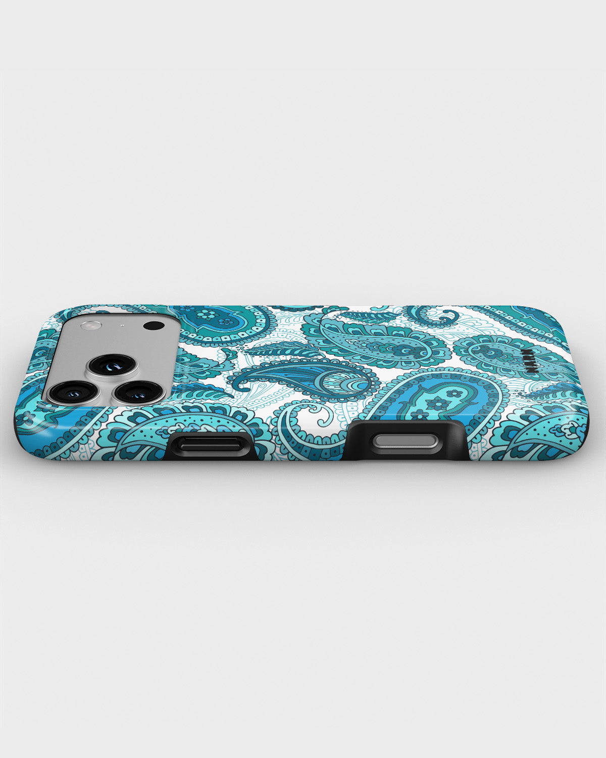 iPhone 18 Pro Tough Case – Turquoise Paisley - View 3