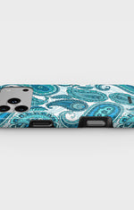 iPhone 18 Pro Tough Case – Turquoise Paisley - View 3