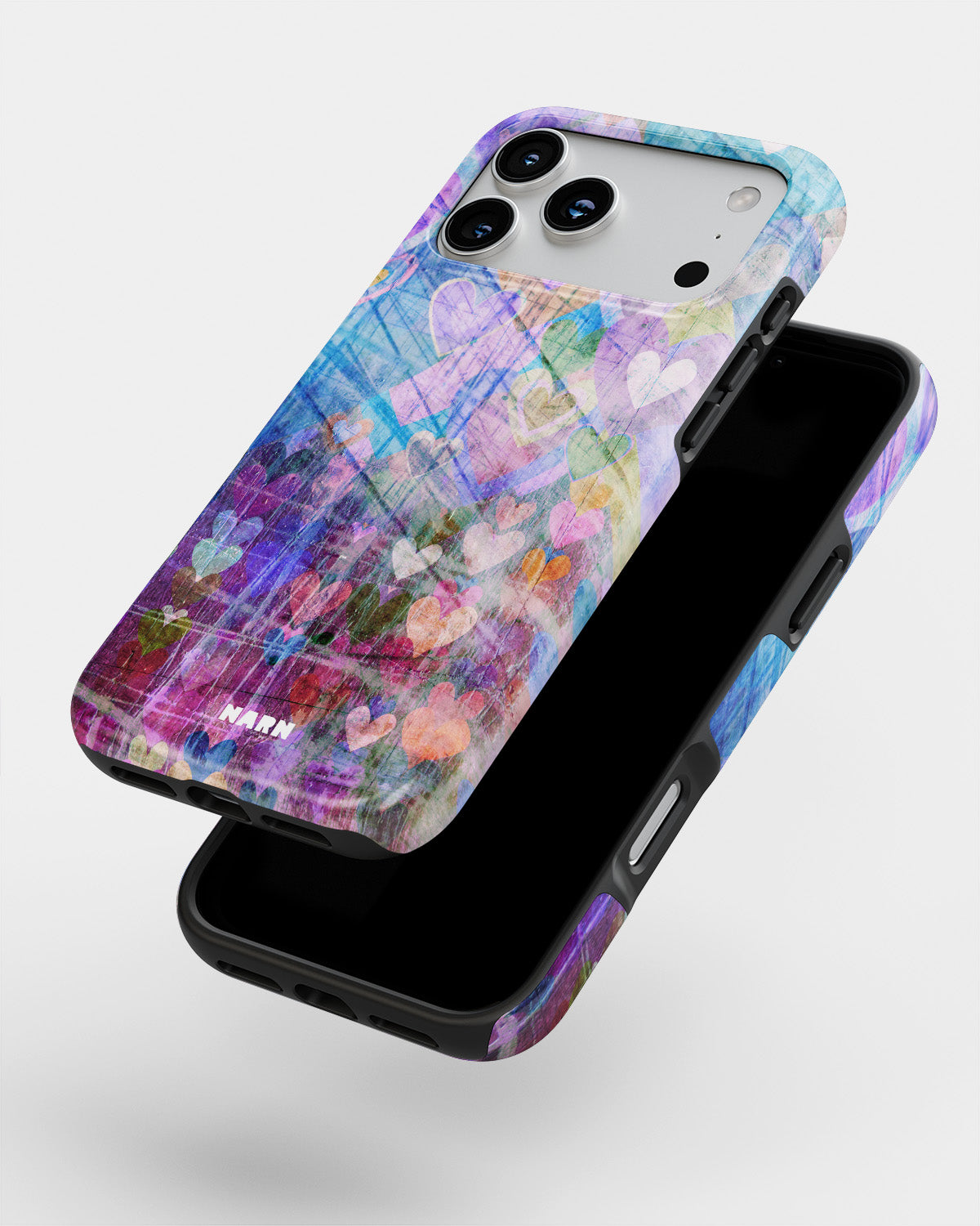 iPhone 18 Pro Tough Case – Purple Hearts - View 4