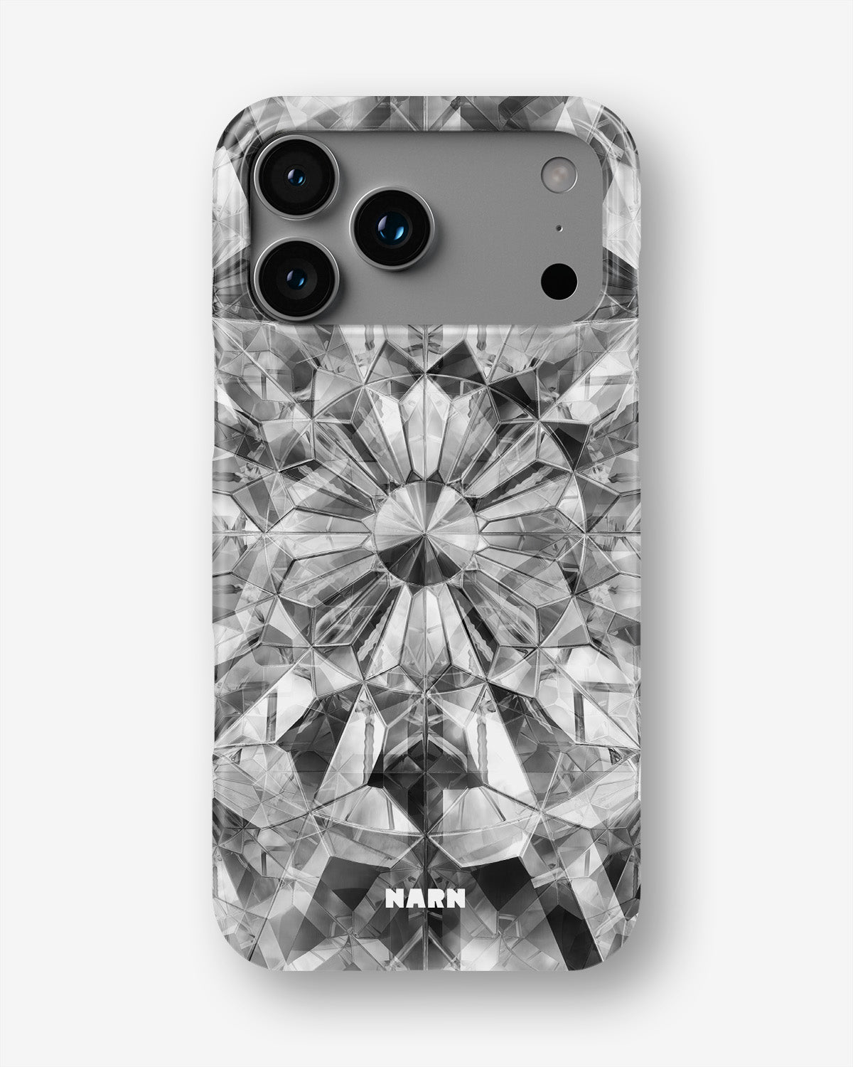 iPhone 17 Pro Max Slim Case - Grey Crystals - View 1