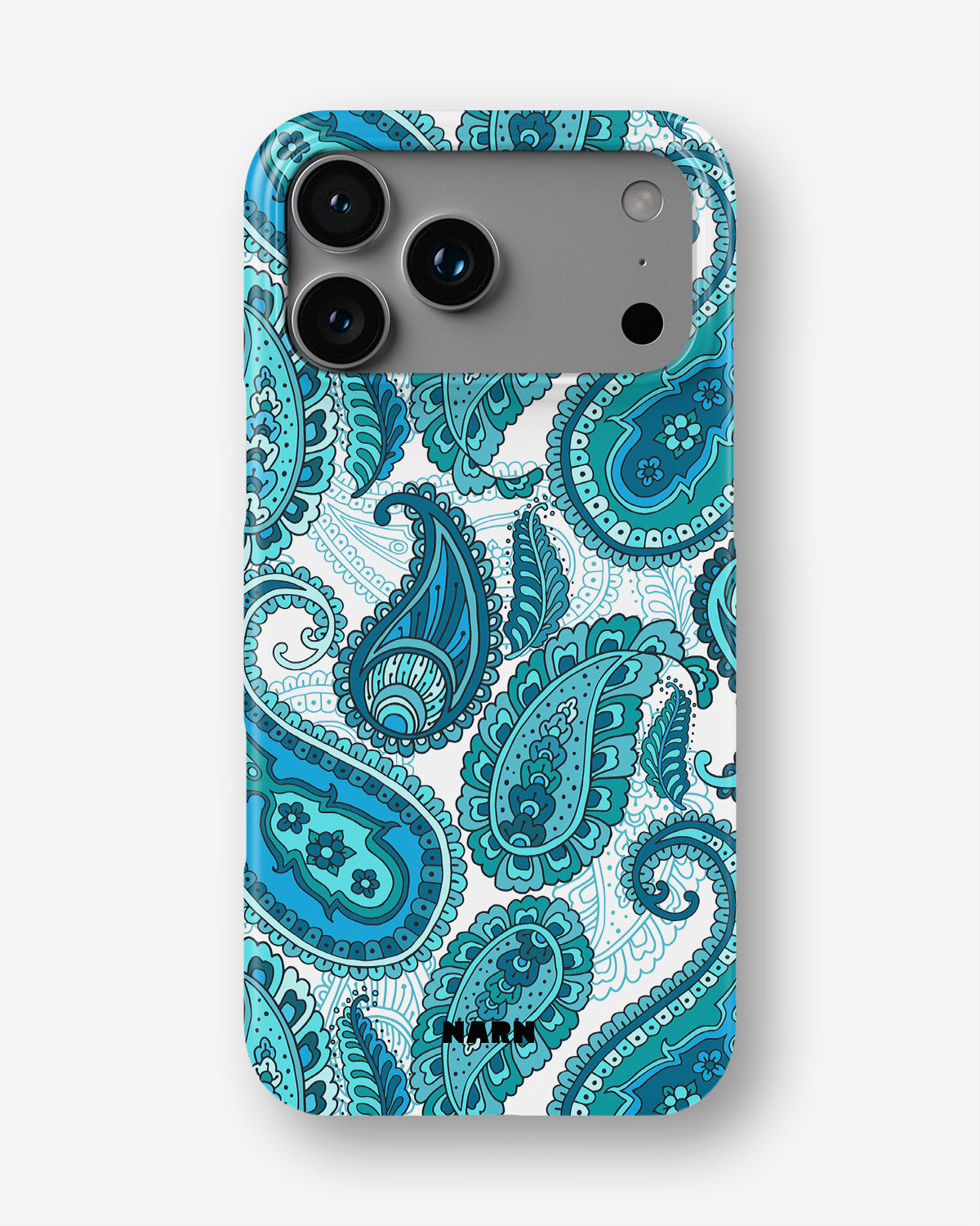 iPhone 17 Pro Max Slim Case - Turquoise Paisley - View 1