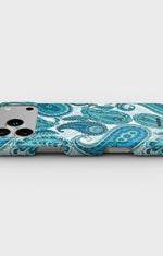 iPhone 17 Pro Max Slim Case - Turquoise Paisley - View 3
