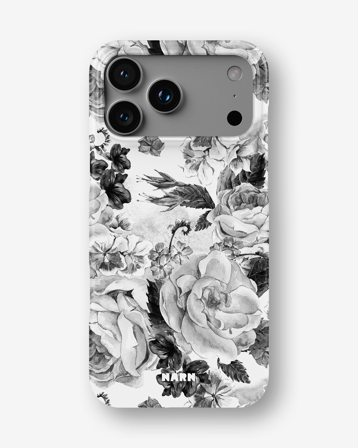 iPhone 17 Pro Slim Case - Black & White Bloom - View 1