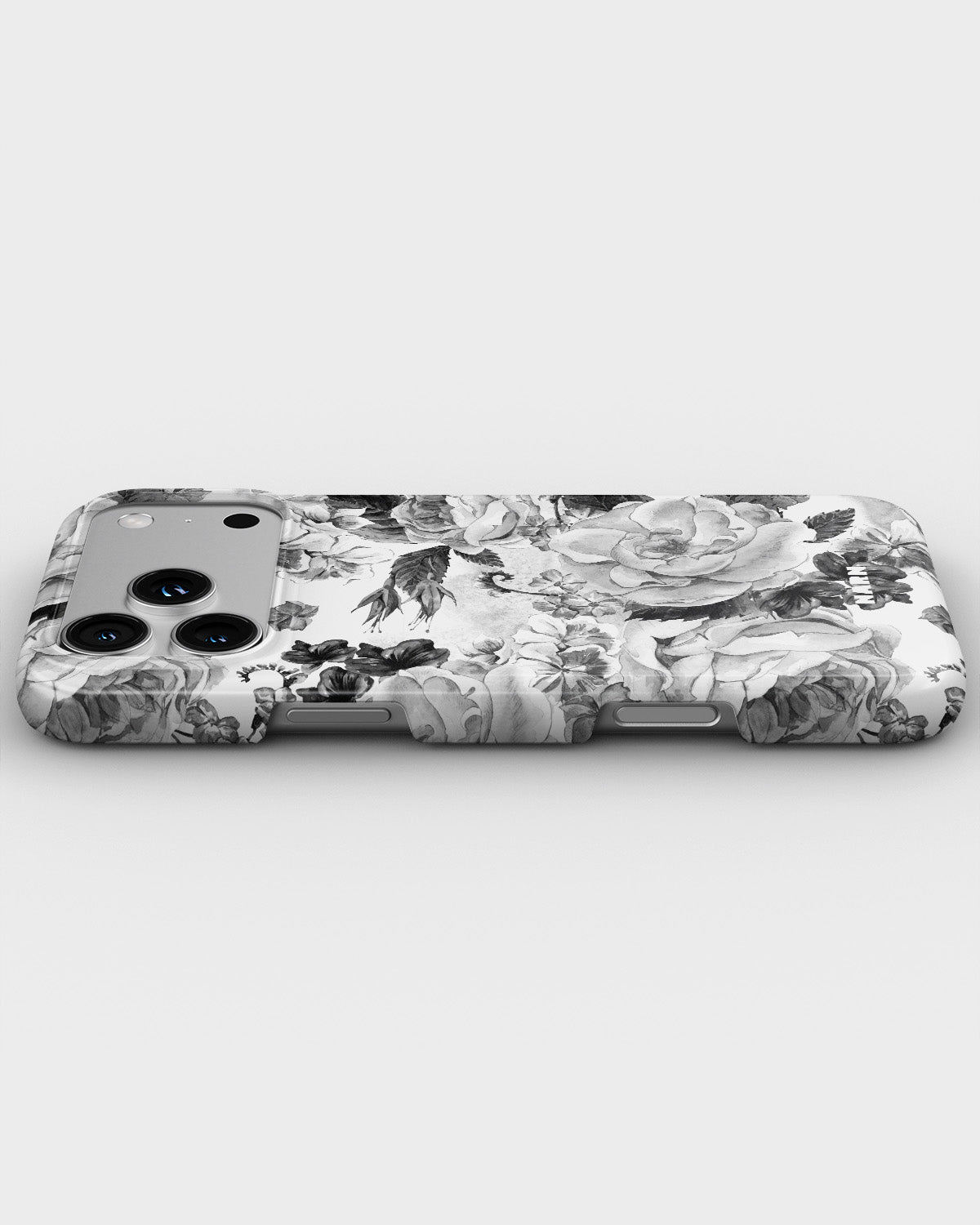 iPhone 18 Pro Slim Case - Black & White Bloom - View 3