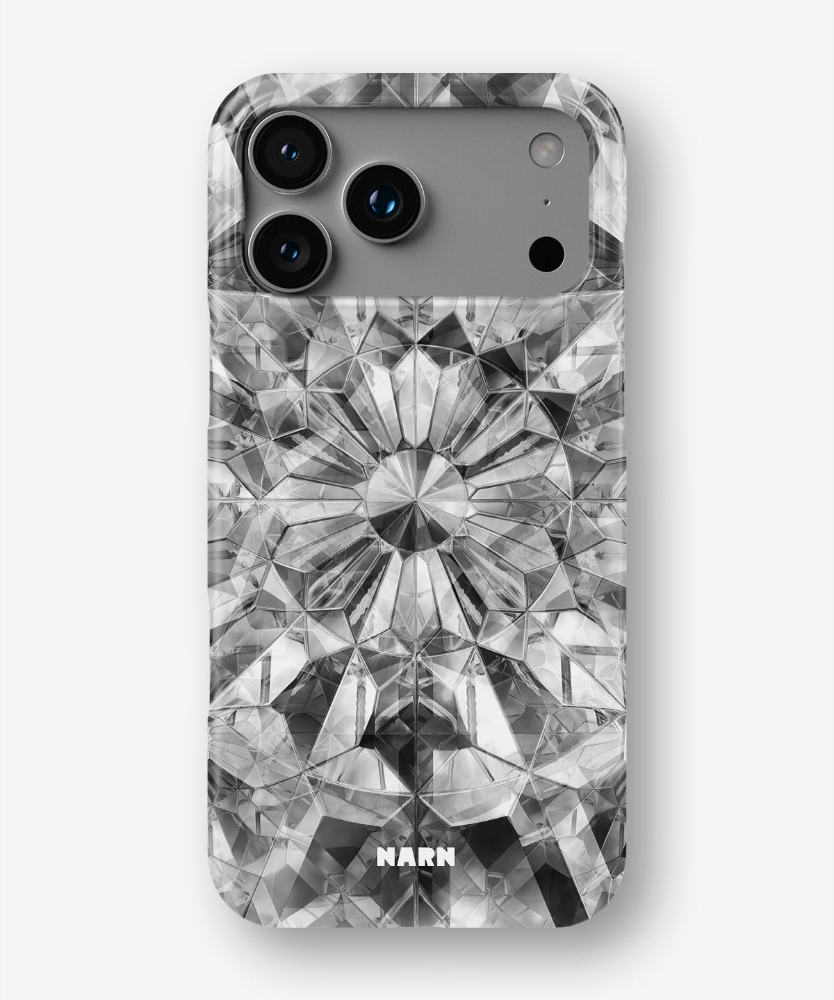 iPhone 18 Pro Max Slim Case - Grey Crystals - View 1