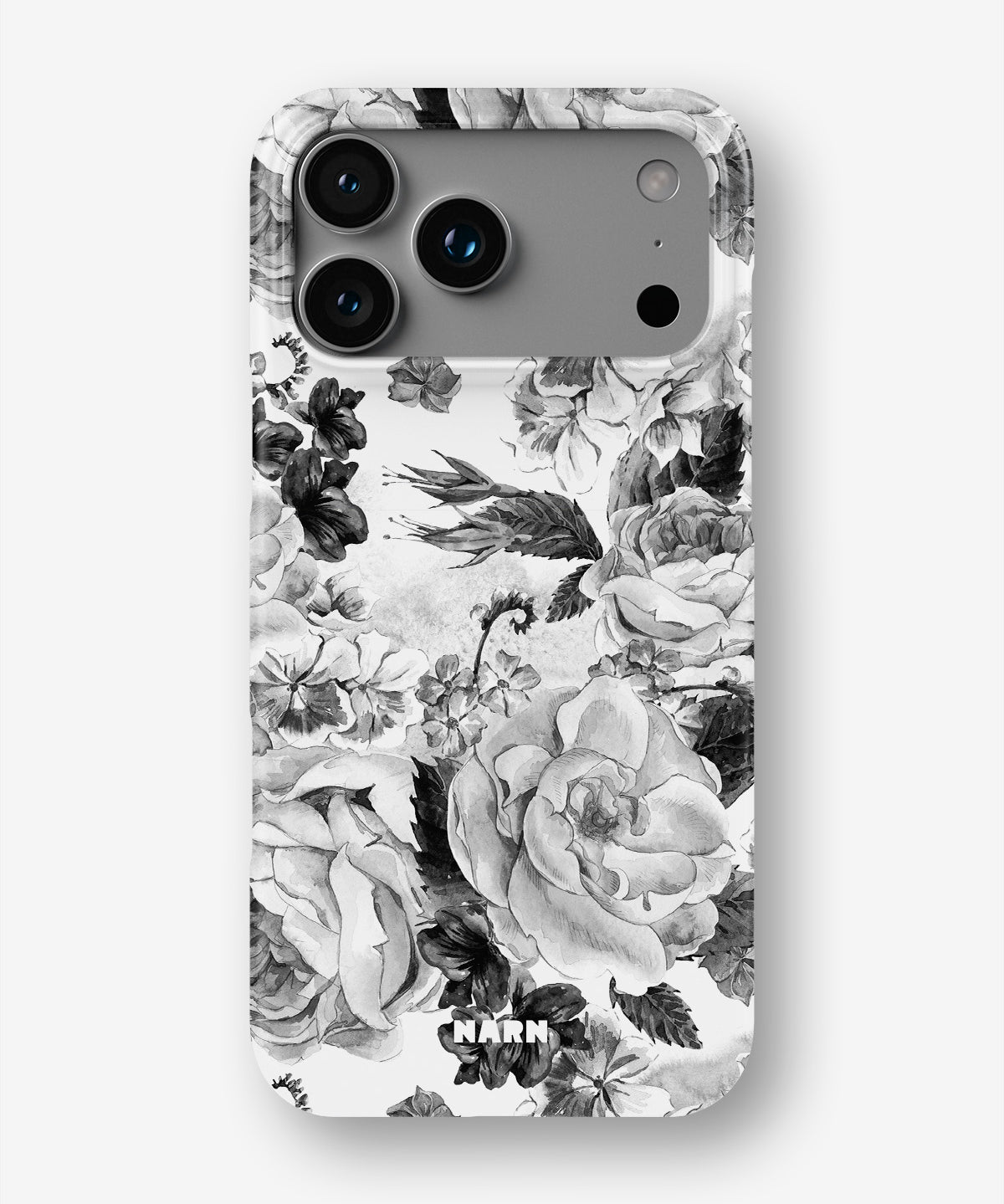 iPhone 18 Pro Max Slim Case - Black & White Bloom - View 1