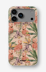 iPhone 18 Pro Max Slim Case - Flamingos & Flowers - View 1