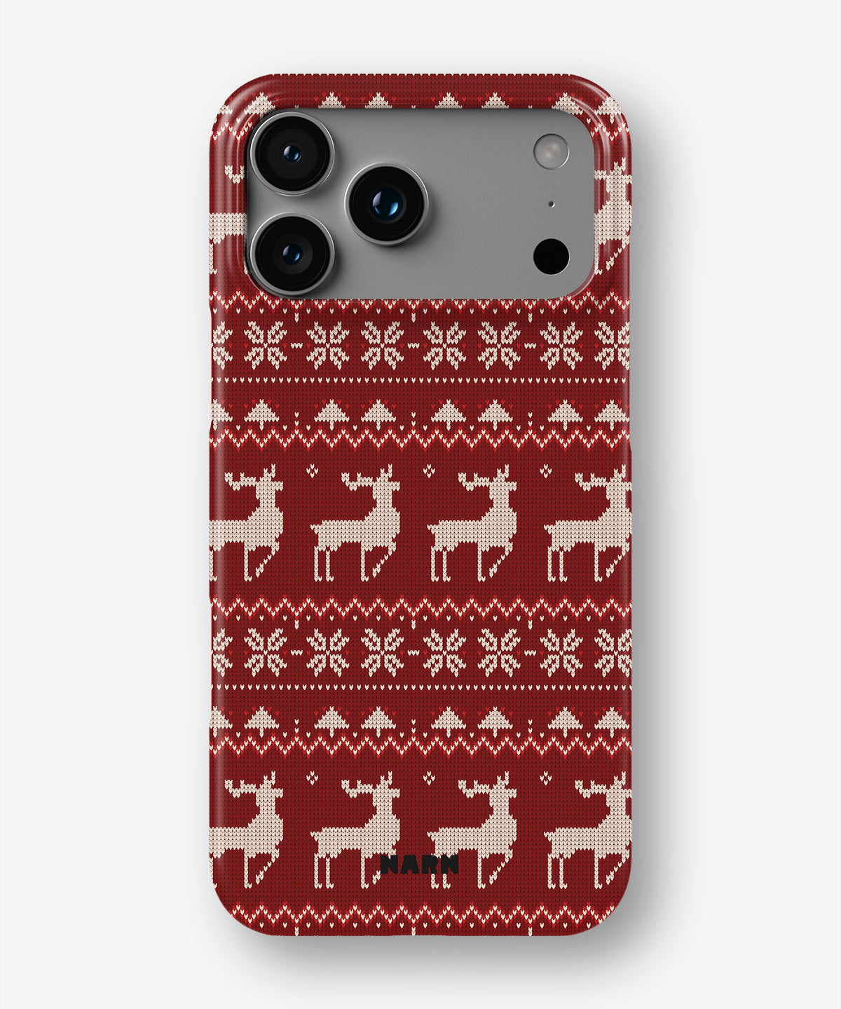 iPhone 18 Pro Max Slim Case - Reindeer Knit - View 1